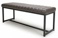 Archer Grey Leather Bench