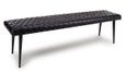 Austin Bench - Black - Real Leather