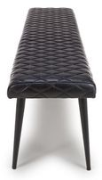 Austin Bench - Black - Real Leather
