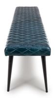 Austin Bench - Blue - Real Leather