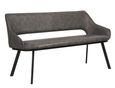 Blende Distressed Grey Faux Leather Dining Bench with Back