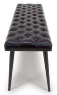 Bradley Bench - Black - Real Leather