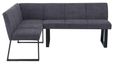 Bronx Dark Grey Fabric Corner Dining Bench - LHF