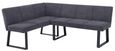 Bronx Dark Grey Fabric Corner Dining Bench - LHF