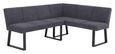 Bronx Dark Grey Fabric Corner Dining Bench - RHF