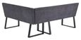 Bronx Dark Grey Fabric Corner Dining Bench - RHF
