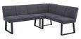 Bronx Dark Grey Fabric Corner Dining Bench - RHF