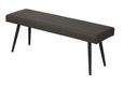 Distressed Dark Grey Faux Leather Dining Bench