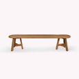 Hawthorne Outdoor Oval Dining Bench Natural Teak Wood