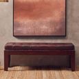 Inca Bench - Brown Leather with Stitching