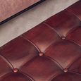 Inca Bench - Brown Leather with Stitching