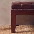 Inca Bench - Brown Leather with Stitching