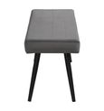 Keyser Grey Velvet Fabric Dining Bench