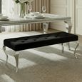 Louis Black Velvet Fabric 170cm Dining Bench
