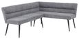 Monza Grey Fabric Corner Dining Bench - LHF