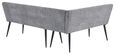 Monza Grey Fabric Corner Dining Bench - LHF