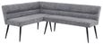 Monza Grey Fabric Corner Dining Bench - LHF