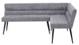 Monza Grey Fabric Corner Dining Bench - RHF