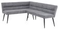 Monza Grey Fabric Corner Dining Bench - RHF