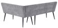 Monza Grey Fabric Corner Dining Bench - RHF