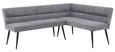Monza Grey Fabric Corner Dining Bench - RHF