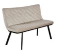 Ramona Champagne Velvet Fabric Dining Bench with Back