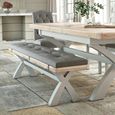 Salcombe Dining Bench with Cross Leg - Grey Oak