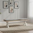 Salcombe Dining Bench with Cross Leg - Grey Oak