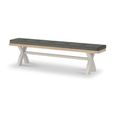 Salcombe Dining Bench with Cross Leg  - Grey Oak - Charcoal Fabric