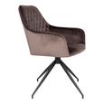 Harbo Dining Chair - Set of 2 - Light Brown - Velvet Fabric - Swivel