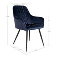 Harbo Dining Chair - Set of 2 - Blue - Velvet Fabric