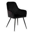 Harbo Dining Chair - Set of 2 - Black - Velvet Fabric