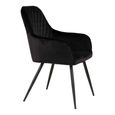 Harbo Dining Chair - Set of 2 - Black - Velvet Fabric