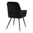 Harbo Dining Chair - Set of 2 - Black - Velvet Fabric