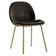 Clearance - Flanagan Dining Chair - Set of 2 - Chocolate Brown Velvet Fabric - A600
