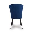 Merlin Dining Chair - Set of 2 - Navy Blue Fabric