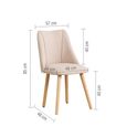 Kylo Dining Chair - Set of 2 - Beige - Fabric and Oak
