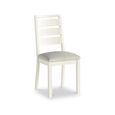 Modern Dining Chair - Set of 2 - White Boucle Fabric - White Painted