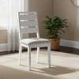 Modern Dining Chair - Set of 2 - White Boucle Fabric - Grey Painted
