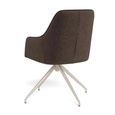 Adia Swivel Dining Chair - Set of 2 - Brown Fabric