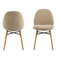 Sophia Dining Chair - Set of 2 - Beige Fabric
