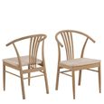 York Dining Chair - Set of 2 - Oak - Curved Back