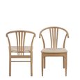 York Dining Chair - Set of 2 - Oak - Curved Back