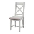 Lundy Dining Chair - Set of 2 - Crossback - Grey Painted