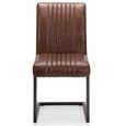 Brooklyn Cantilever Dining Chair - Set of 2 - Brown Faux Leather