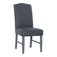 Bishop Dining Chair - Set of 2 - Grey Faux Leather