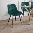 Hadid Dining Chair - Set of 2 - Green Fabric
