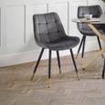 Hadid Dining Chair - Set of 2 - Grey Fabric