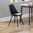 Kari Dining Chair - Set of 2 - Black Faux Leather