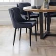 Luxe Dining Chair - Set of 2 - Grey Fabric